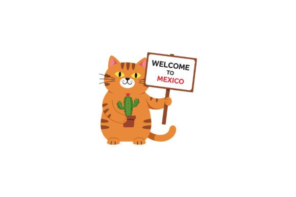 A Cheerful Orange Cat Holding a Sign Tha