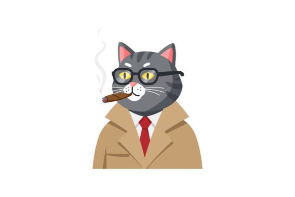 A Sophisticated Cat Wearing Glasses