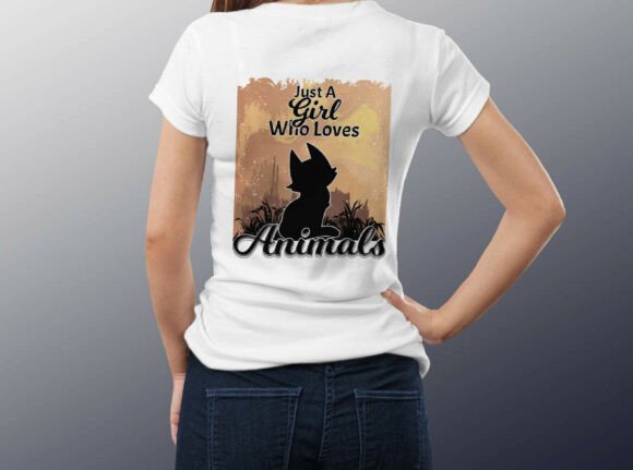 Animal Lover Tee, Cute Cat Silhouette