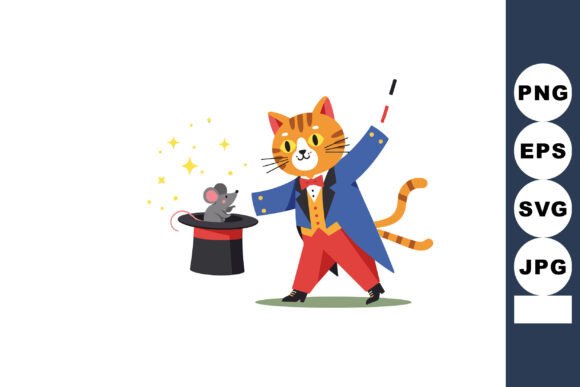 Cat Magician Performing Magic Trick