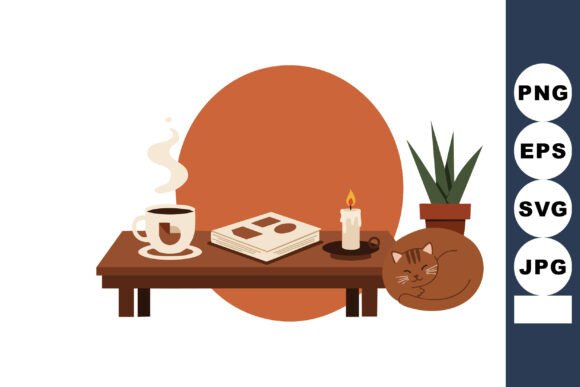 Cozy Indoor Scene with Steaming Cup, Boo
