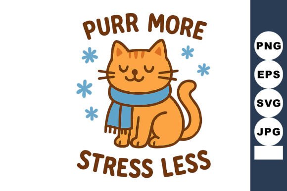 Cute Orange Cat Wearing Blue Scarf