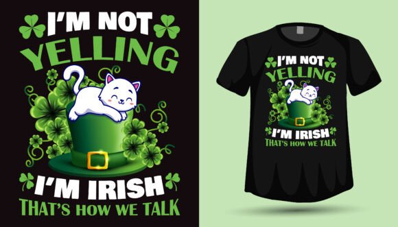 Irish Cat St Patricks T Shitr Design