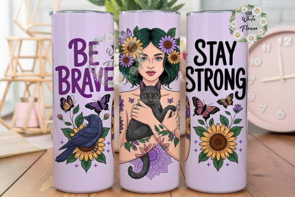 Mystical Girl Cat 20oz Tumbler Wrap