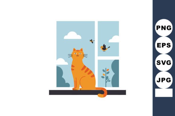 Orange Tabby Cat on Windowsill