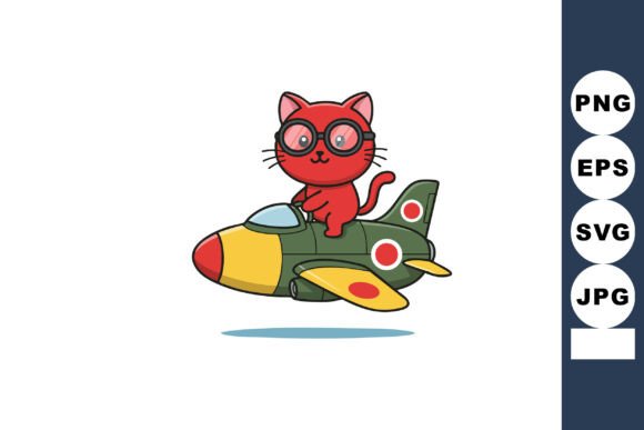 Red Cat Wearing Glasses Riding Green Toy