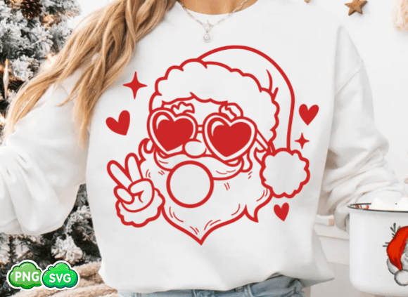Santa Bubble Gum SVG: Retro Charm, Real Embroidery Smarts