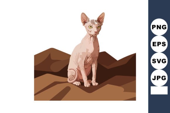 Sphynx Cat Sitting on Brown Mountain Lan
