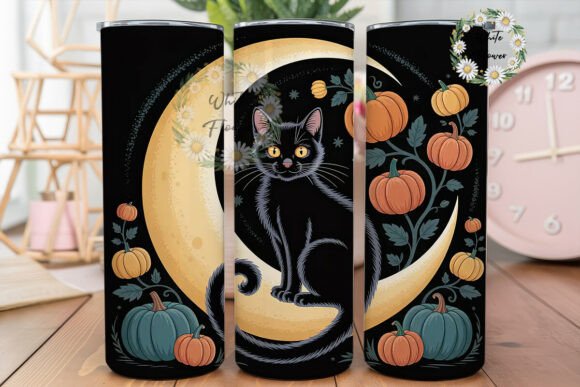 Spooky Cat Moon 20oz Tumbler Wrap