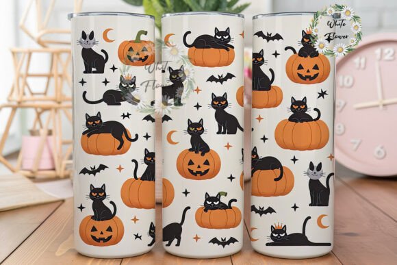 Spooky Cat Pumpkin 20oz Tumbler Wrap